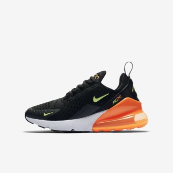 Nike Air Max 270 - Nagyobb Gyerek Air Max Trainers - Fekete/Narancssárga/Sötét Szürke/Zöld